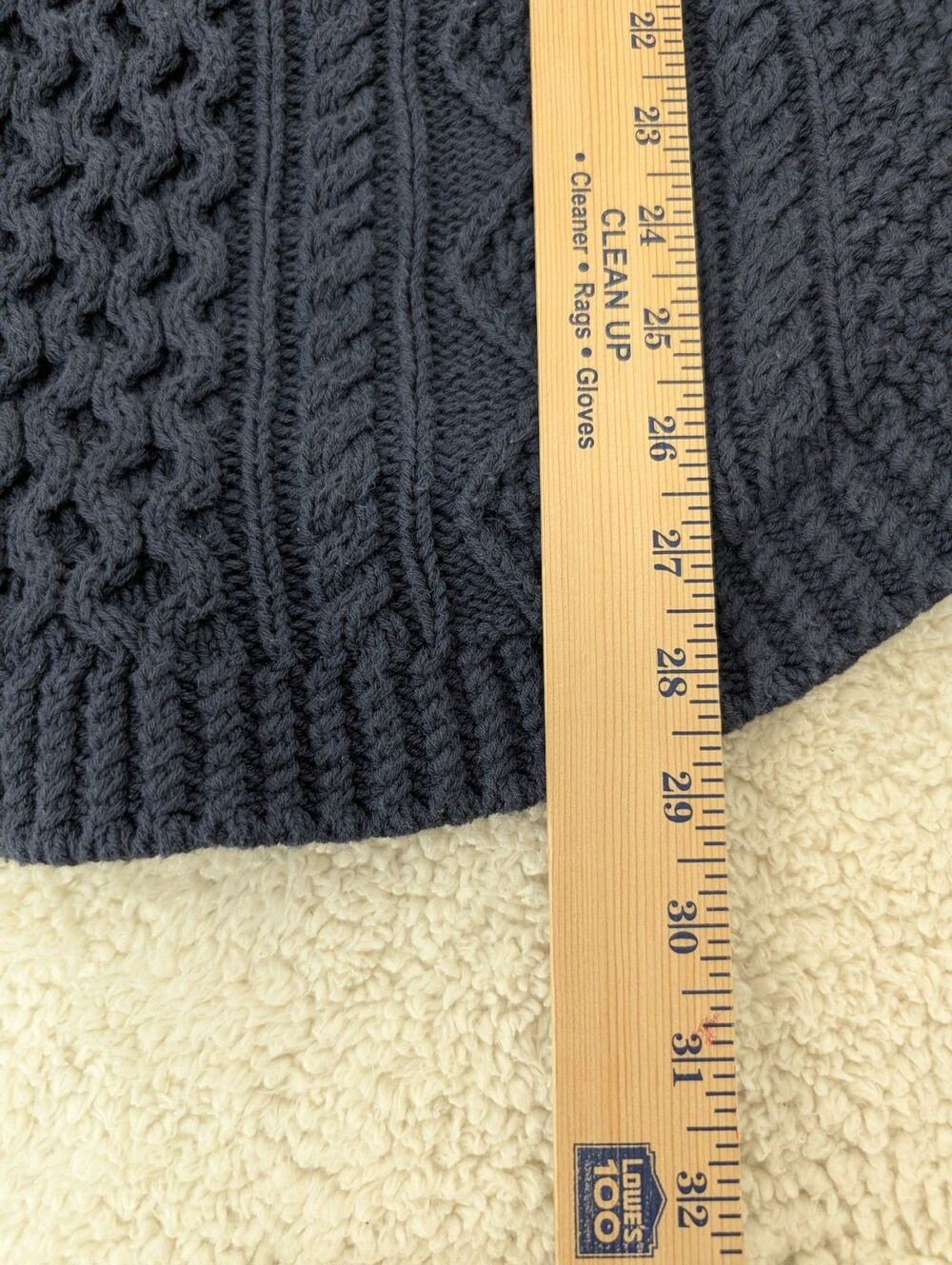 LL Bean Womens M Signature Fisherman Oversized Tunic Sweater Heavy Cotton EUC - Picture 11 of 11